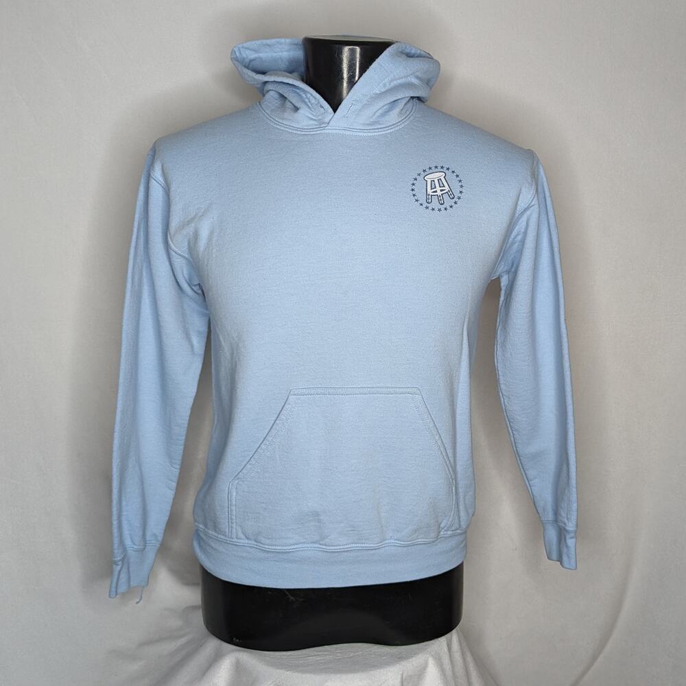 Graphic Print Men's Pullover Hoodie for Men Blue Small
